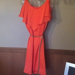 Bisou Bisou Orange silk Dress